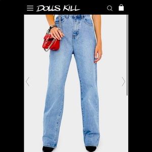 Momokrom mid blue loose fit straight leg jeans UK 8/ EU 36